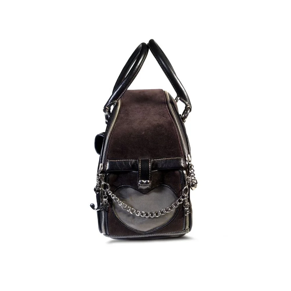 RARE Vintage Juicy Couture Dog Carrier Brown Velour Medium Size